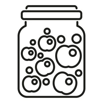 Canned apple icon outline vector. Food pickle Ilustración de archivo