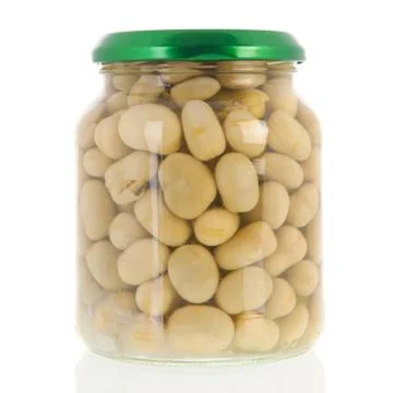 Canned broad beans Foto stock