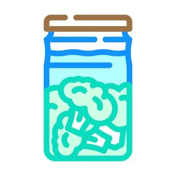 Canned broccoli color icon vector illustration Stock Illustration