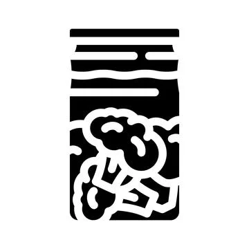 Canned broccoli glyph icon vector illustration Stock Illustration