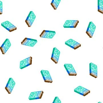 Canned broccoli isometric icon seamless pattern Stock Illustration