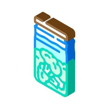 Canned broccoli isometric icon vector illustration Stock Illustration