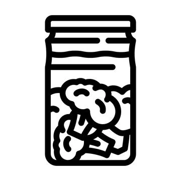 Canned broccoli line icon vector illustration Stock Illustration