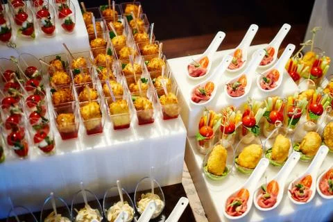 Canned buffet table Stock Photos