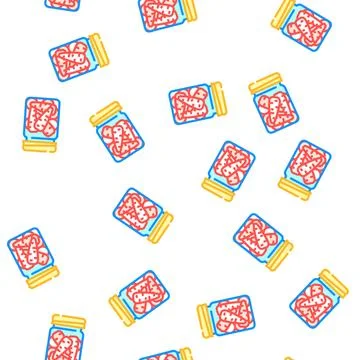 Canned carrot vector seamless pattern Stock Illustration
