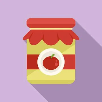 Canned cherry icon flat vector. Pickle food Ilustração Stock