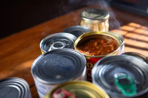 Canned chilly for supper Stock Photos