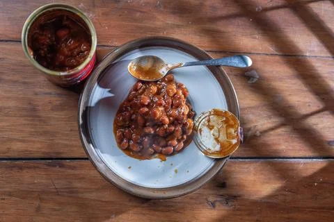 Canned Chilly for supper Stock Photos