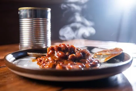Canned Chilly for supper Stock Photos