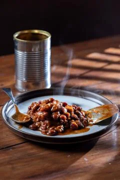 Canned Chilly for supper Stock Photos