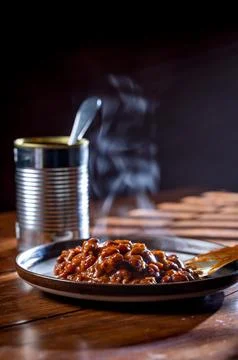 Canned Chilly for supper Stock Photos