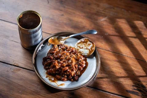Canned Chilly for supper Stock Photos