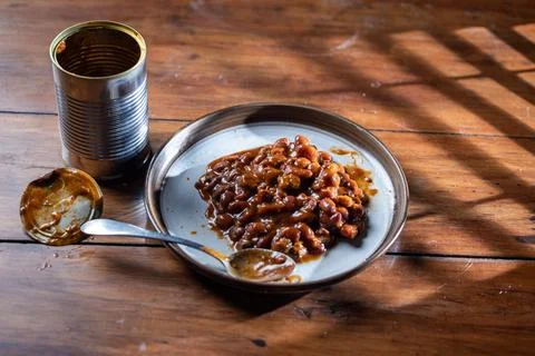 Canned Chilly for supper Stock Photos