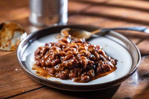 Canned Chilly for supper Stock Photos