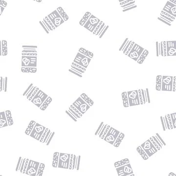 Canned corn glyph vector seamless pattern Stock Illustration