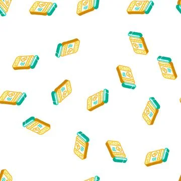 Canned corn isometric icon seamless pattern Illustrazione stock