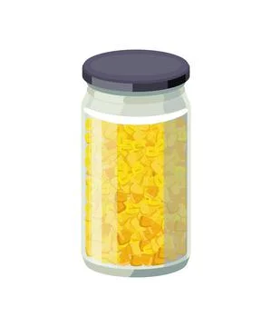 Canned corn kernels vector illustration in flat design isolated on white Stock Illustration