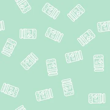 Canned corn line vector seamless pattern Illustrazione stock