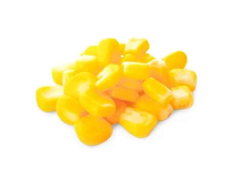 Canned corn on a white background Stock Photos