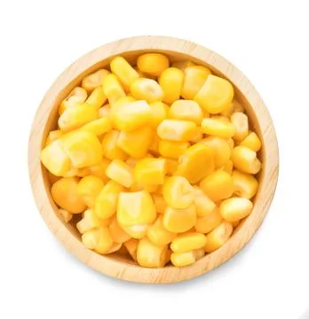 Canned corn on a white background Stock Photos