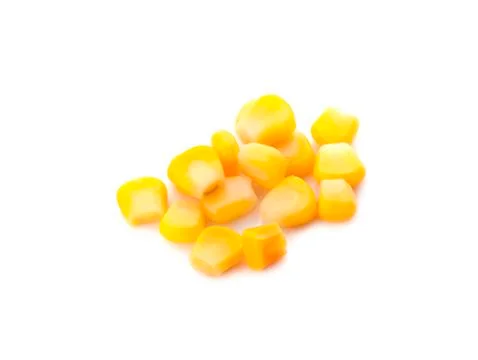 Canned corn on a white background Stock Photos
