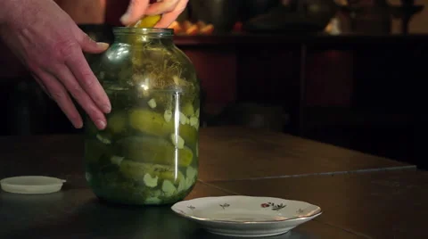 Canned cucumber Stock Footage 59311841