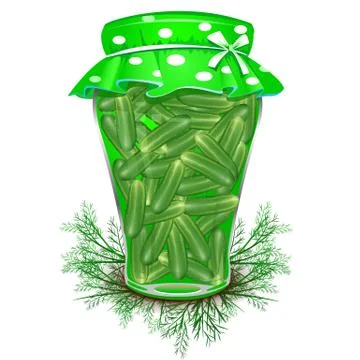 Canned cucumbers Stock Illustration