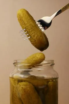 Canned cucumbers Stock Photos
