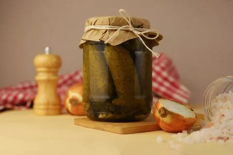 Canned cucumbers Foto stock