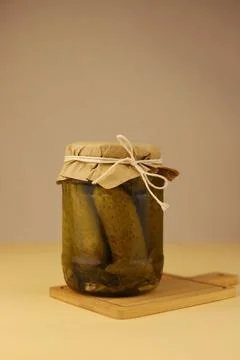 Canned cucumbers Stock Photos
