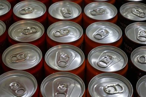 Canned drinks in a row 写真素材