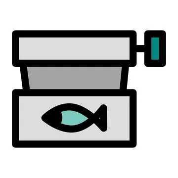 Canned fish flat color Stock Illustration