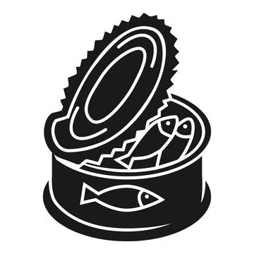 Canned fish open icon, simple style Illustrazione stock