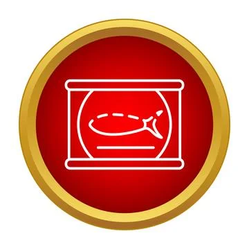 Canned fish packaging icon showing seafood preservation Stock Illustration