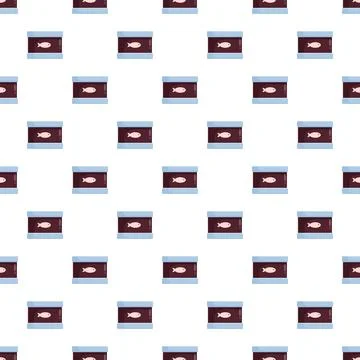 Canned fish pattern with sardine tins repeating Stock Illustration