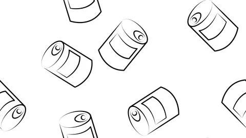 Canned fish pattern seamless. preserve piscine tinned goods background. Vecto Illustrazione stock