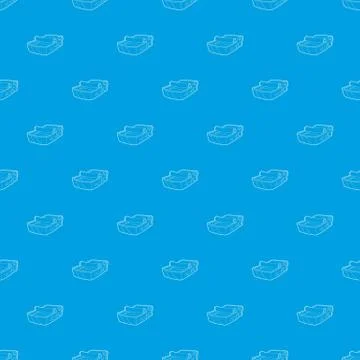 Canned fish pattern vector seamless blue Illustrazione stock