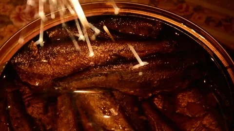 Canned fish sprats Stock Footage 291573891