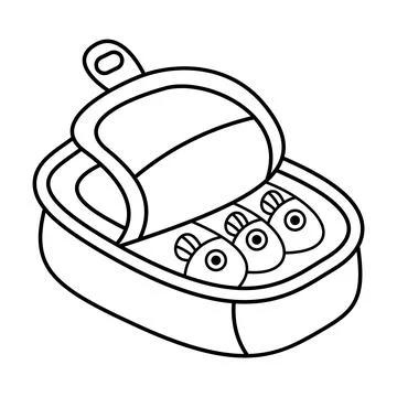 Canned Fish Vector Illustration Stock Illustration