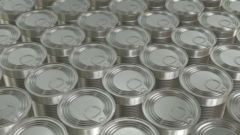 Canned food 3D render Stock Footage 74590168