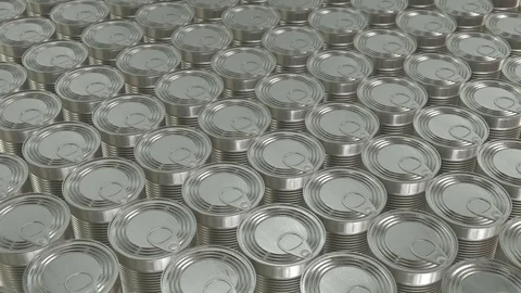 Canned food 3D render Stock Footage 74697730