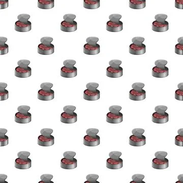 Canned food seamless pattern with opened tin containers Stock Illustration