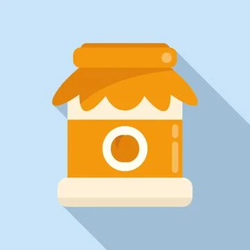 Canned fruit icon flat vector. Food pickle Ilustração Stock