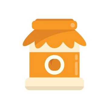 Canned fruit icon flat vector. Food pickle Ilustração Stock