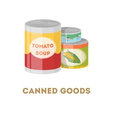 Canned goods set. Stock Illustration