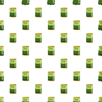 Canned green olives seamless pattern food background 스톡 일러스트