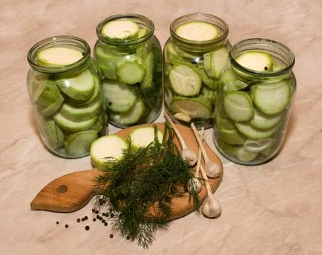 Canned marrows Stock Photos