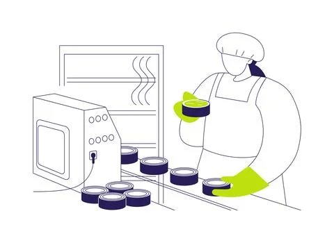 Canned meat abstract concept vector illustration. Stock Illustration