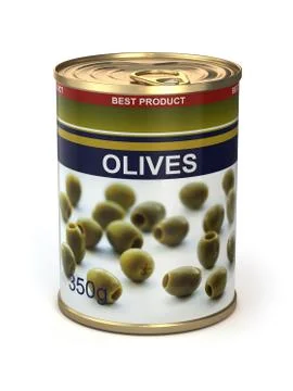 Canned olives Illustrazione stock