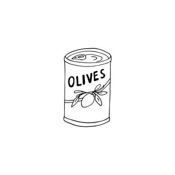 Canned olives Stock Illustration